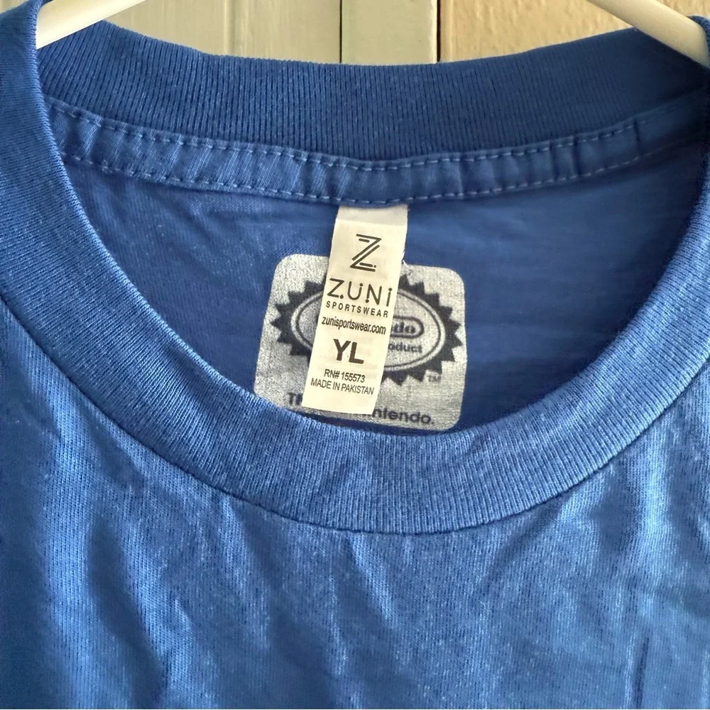 Blue Mario 'I'm the Big Bro' T-Shirt Short sleeve Blue‎ T-shirt Size Youth Large